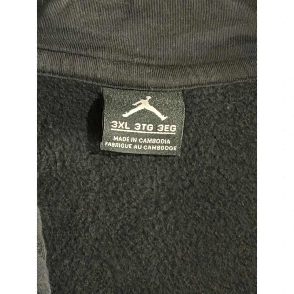 Jordan Mens Full Zip Hoodie Black Jumpman Fleece Sweatshirt 3XL Raglan Sleeve